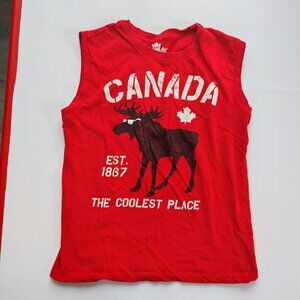 Eh! Canada sleeveless T-shirt red with graphic design women's size L  (12-14)